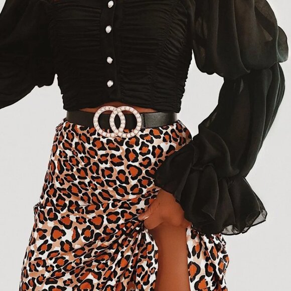 NWT Runaway the label leopard print midi skirt XSMALL - Picture 1 of 6